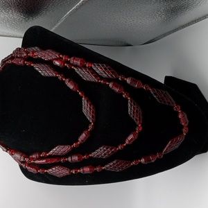 Vintage red beaded necklace